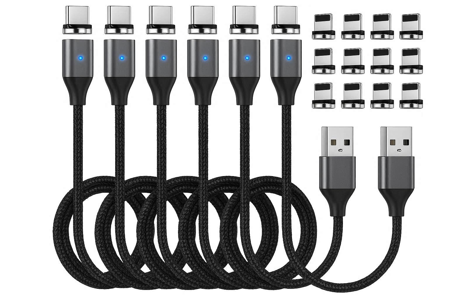 Magnetic USB C Charging Cable Set 5 Pack - Image 1