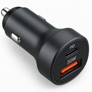 USB C Car Charger Adapter 30W Dual Port