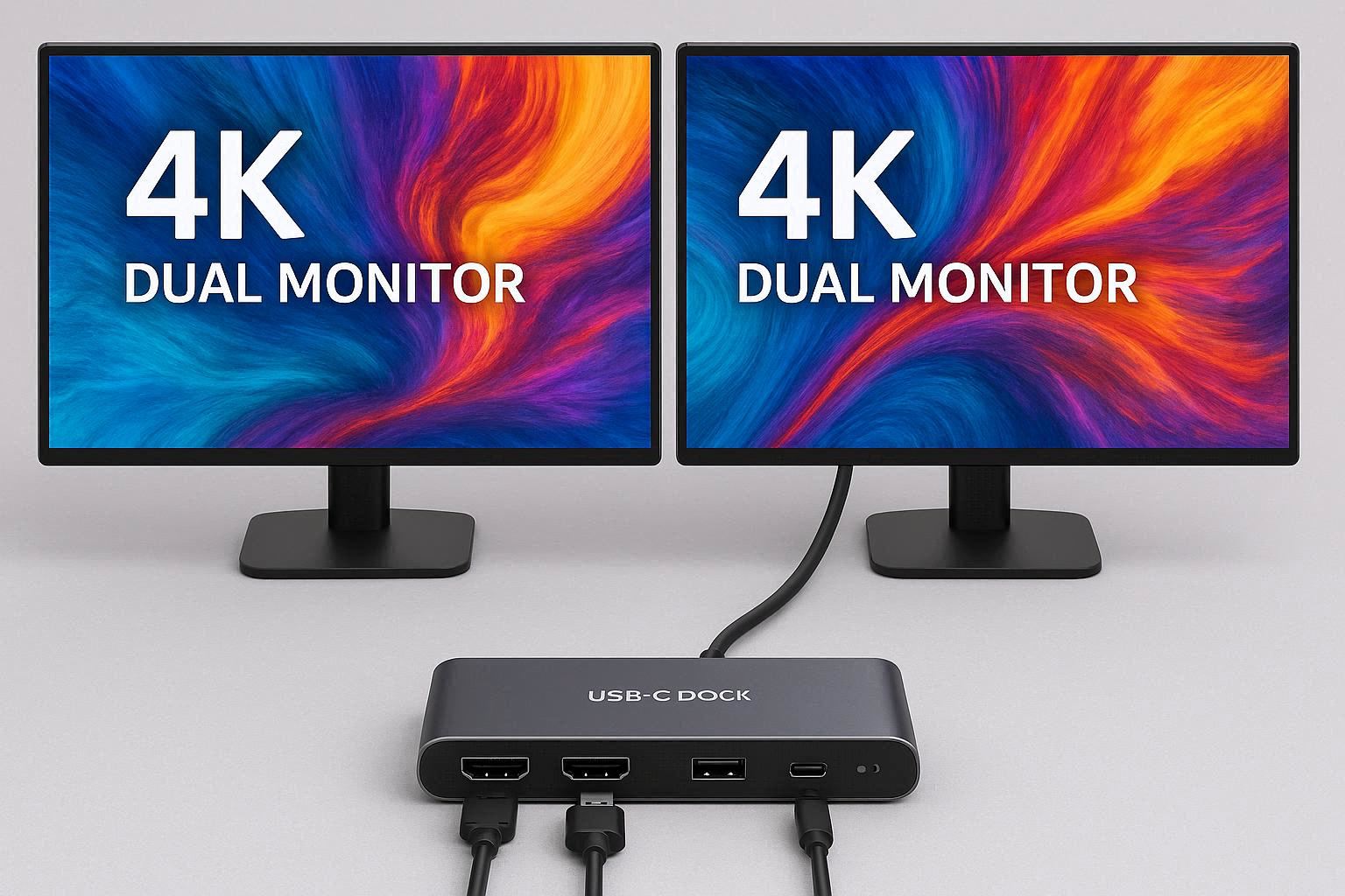 USB C Dock for Dual Monitor 4K - Image 1