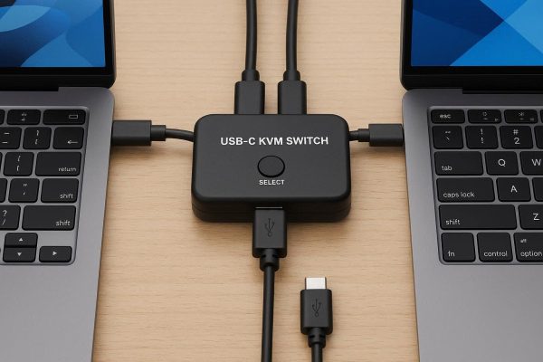 USB C KVM Switch 2 Computer Sharing